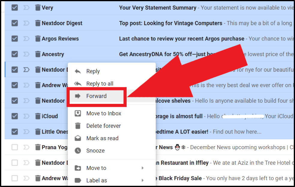How Can I Forward Multiple Emails at Once in Gmail