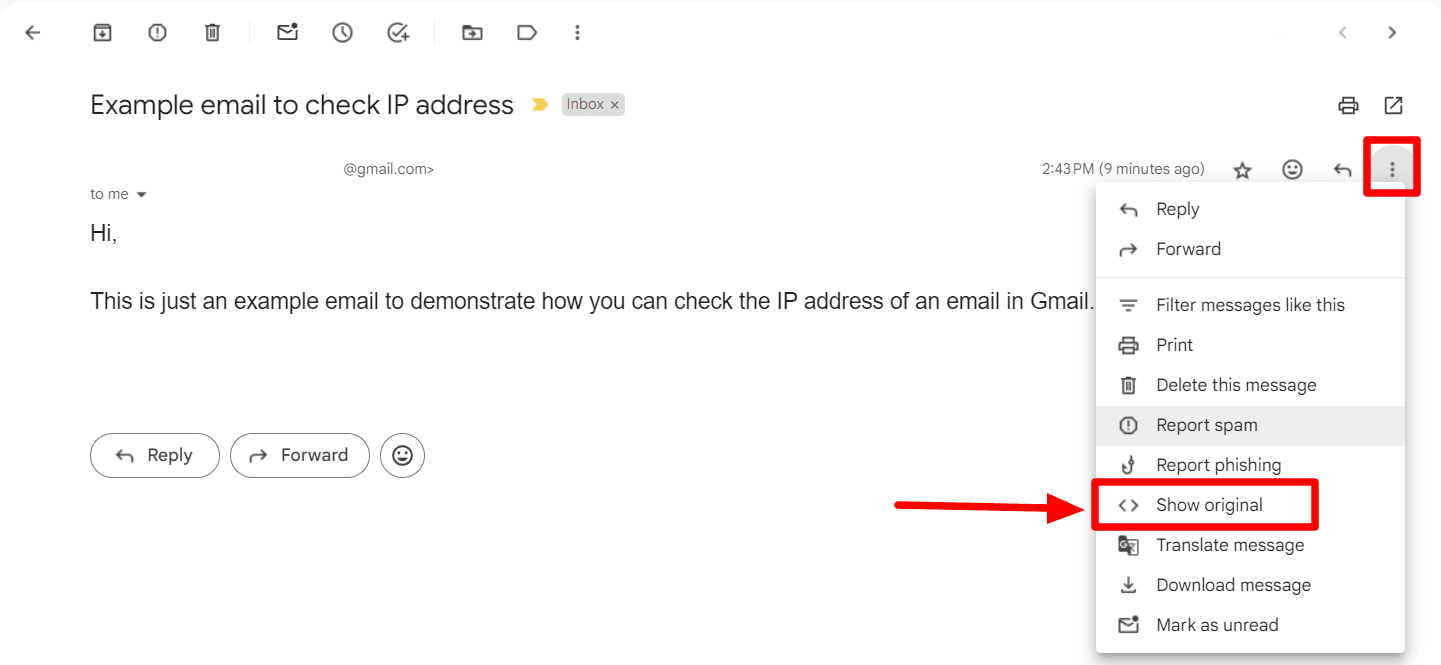 How to Find Ip Address of Email Sender in Gmail