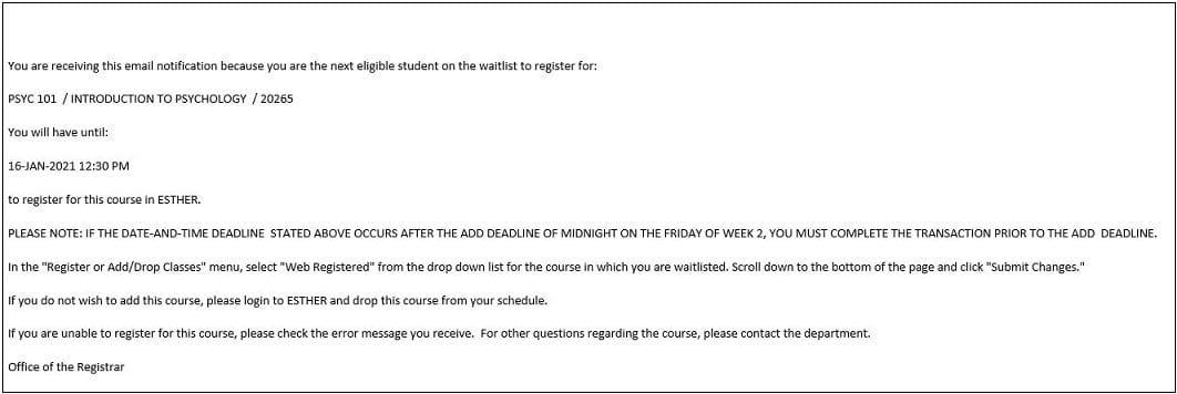 How to Email a Professor About Waitlist