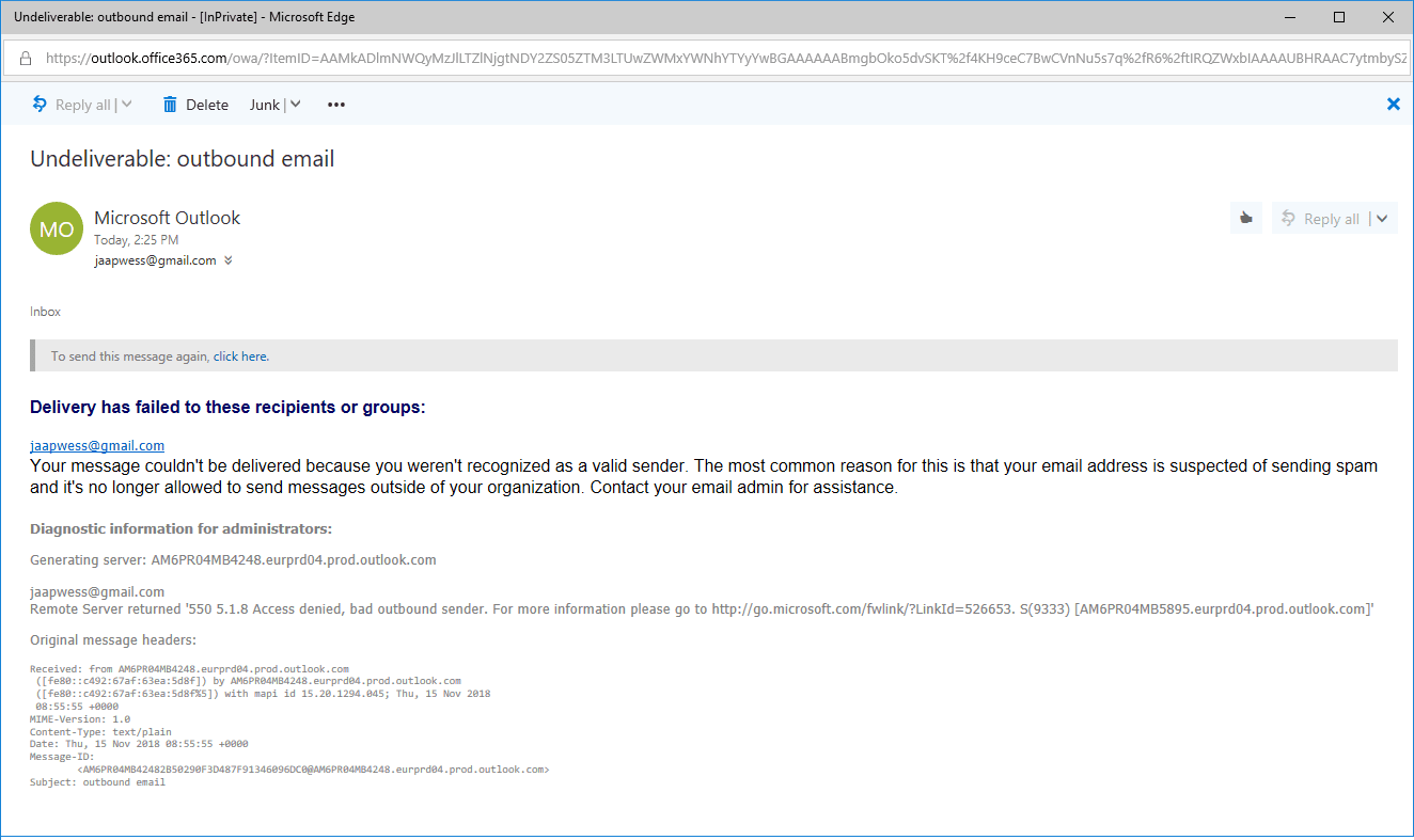 Why Does My Server Not Recognise My Email Address